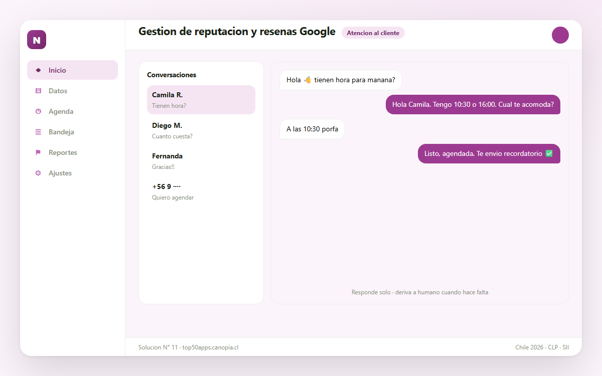 Vista previa de Gestion de reputacion y resenas Google